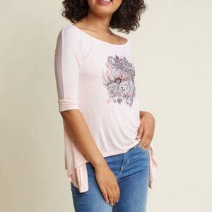 3/$20 Modcloth Fervour Pink Dragon Print Shirt